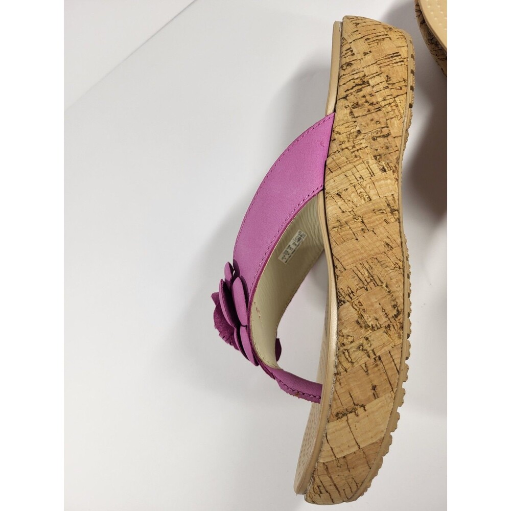 Crocs A-Leigh Floral Suede Slide-On Thong, Size 9 - Picture 4 of 11